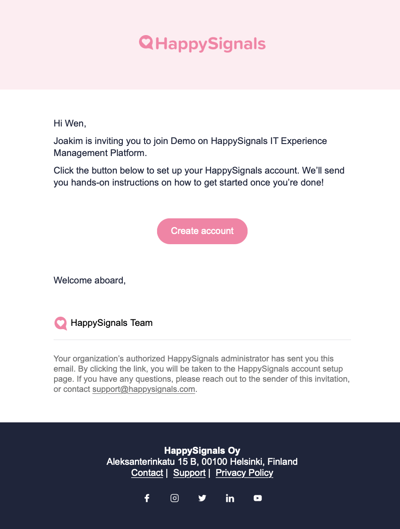 New Invitation Email